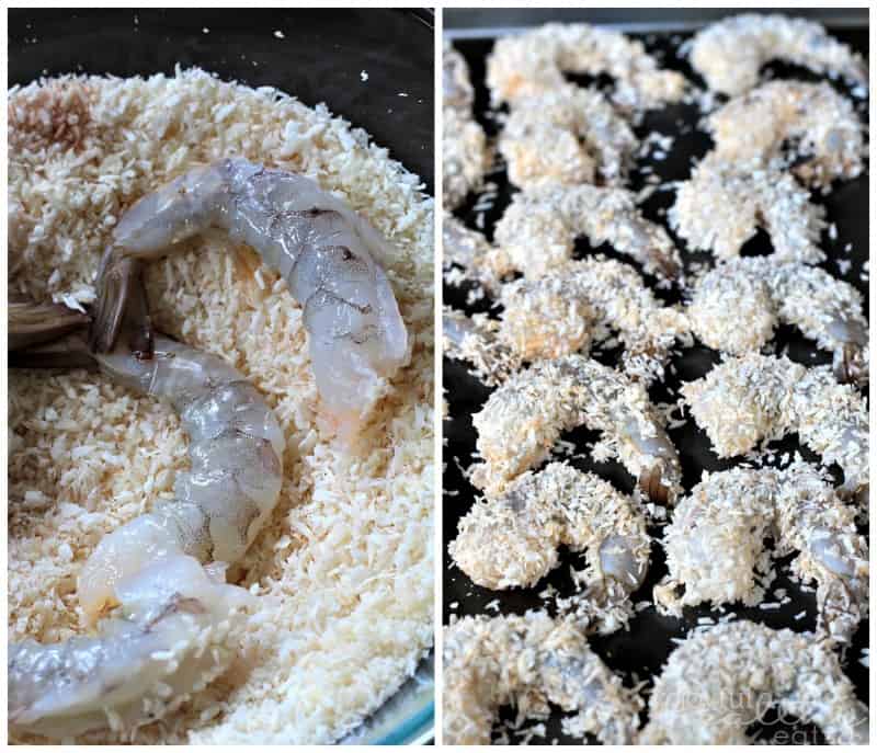 Coating Shrimp in Coconut Flakes