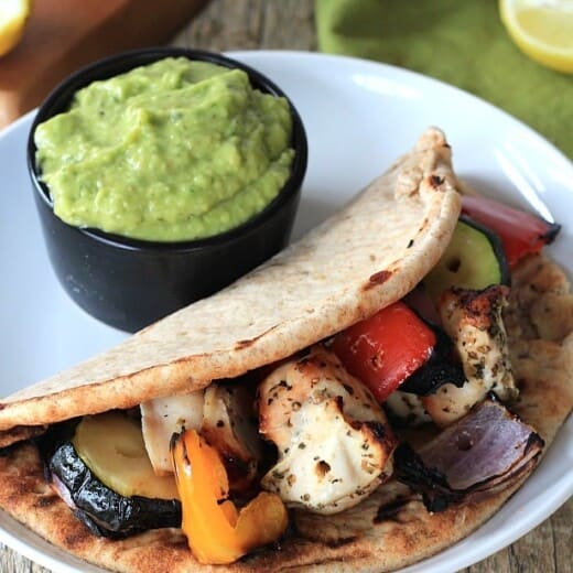 Image of Mediterranean Chicken Flatbread with Avocado Tzatziki Sauce