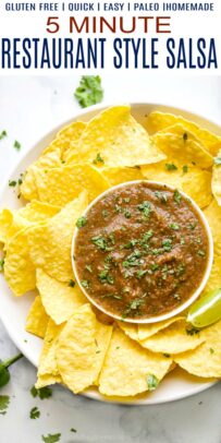 pinterest image for 5 minute restaurant style salsa