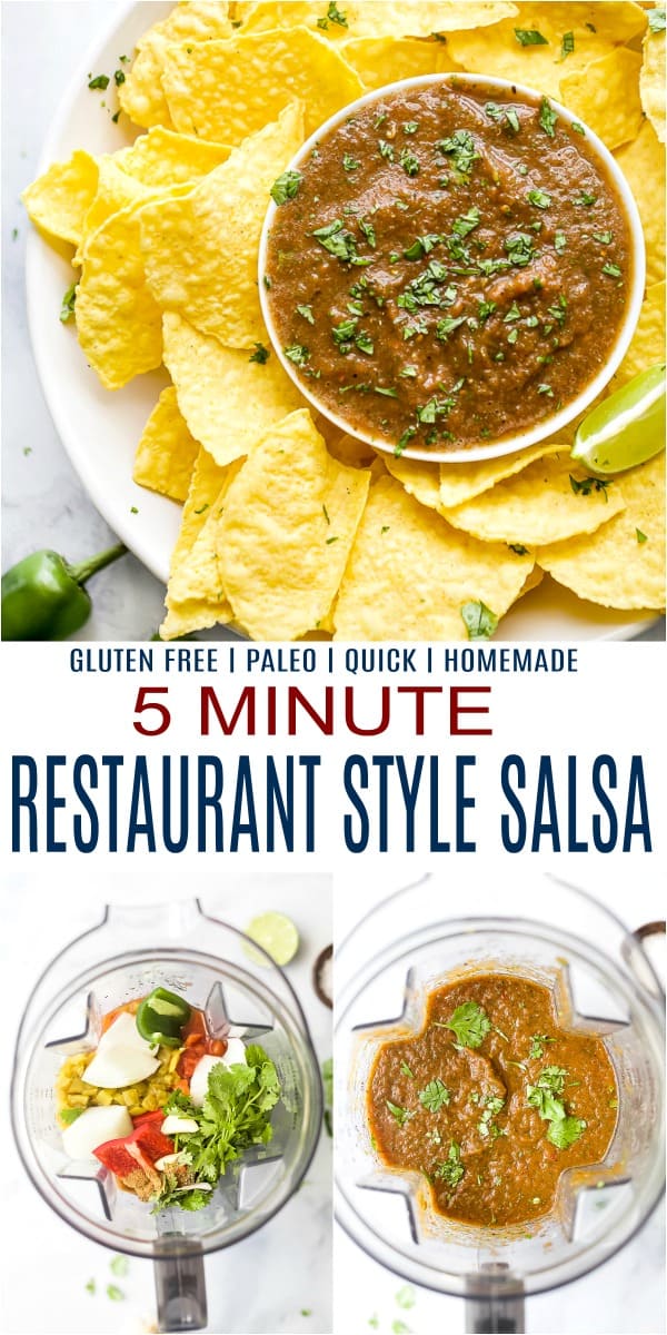 pinterest image for 5 minute restaurant style salsa