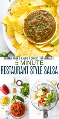 pinterest image for 5 minute homemade restaurant style salsa