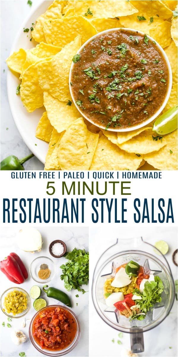 pinterest image for 5 minute homemade restaurant style salsa