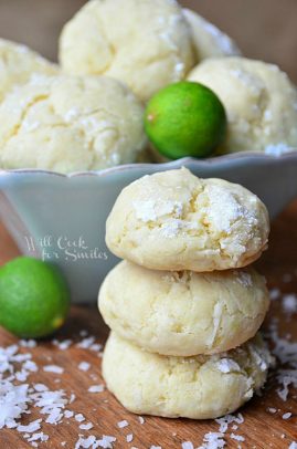 Chewy coconut key lime cookies