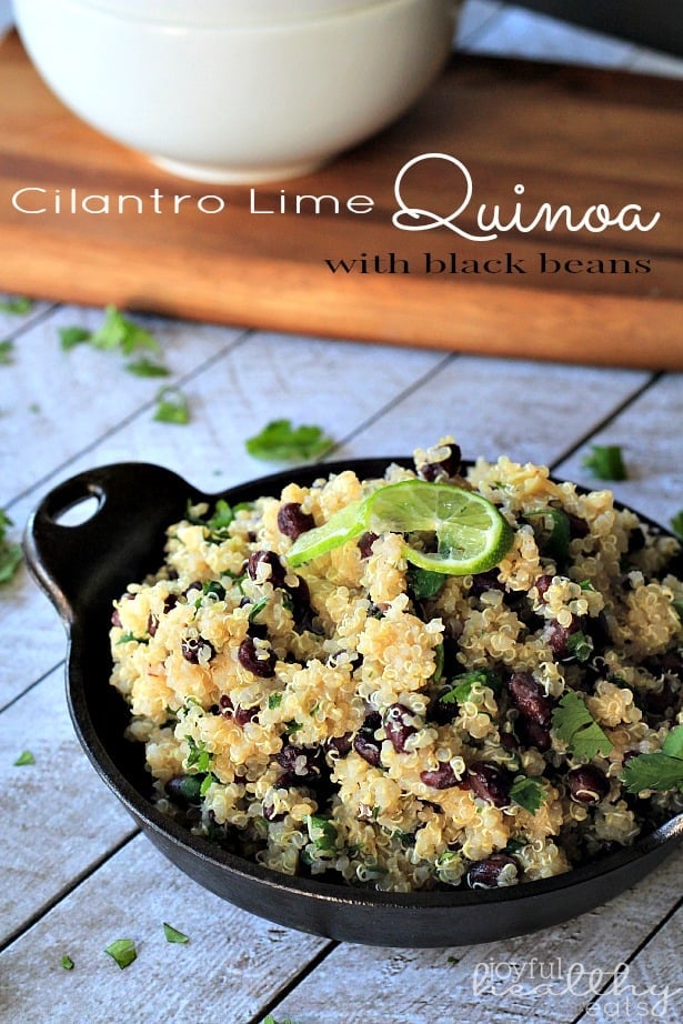 Cilantro Lime Quinoa with Black Beans #quinoa #glutenfree #mexicanfood #cincodemayo #cilantrolime
