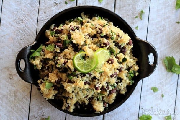 Cilantro Lime Quinoa with Black Beans | Healthy Mexican Side Dish