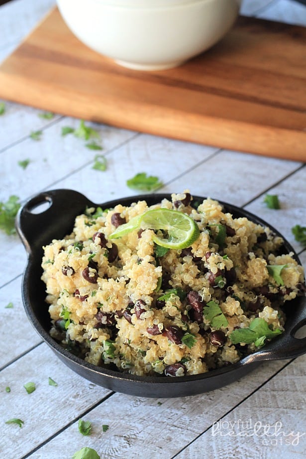 Cilantro Lime Quinoa with Black Beans | Quinoa Recipes #glutenfree