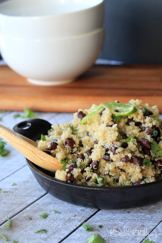 Cilantro Lime Quinoa with Black Beans #quinoa #glutenfree #mexicanfood #cincodemayo #cilantrolime