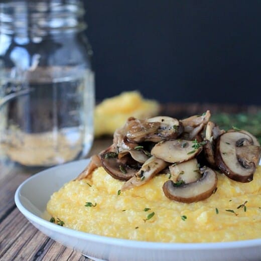 Creamy Parmesan Polenta with lemon thyme wild mushrooms 2