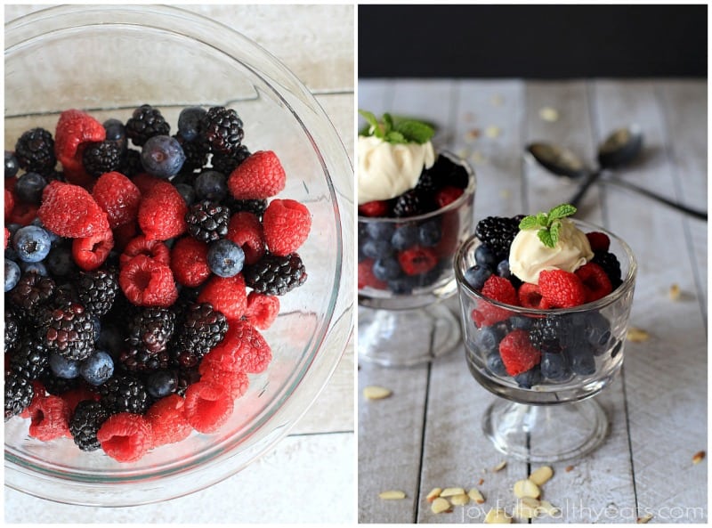 Mixed Berries with Honey Maple Mascarpone #healthydessert #summerbbq #light #fresh #berries