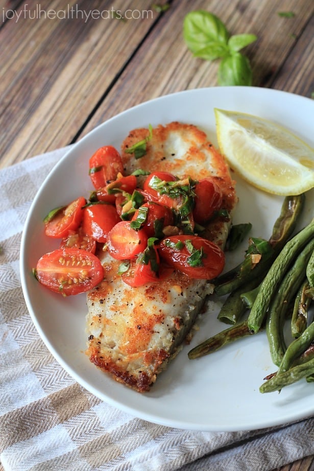 Panco Crusted Tilapia with Tomato Basil Sauce #fish #fresh #healthy #ad #lifeforless #pmedia