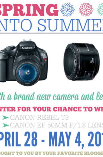 Spring into Summer Camera Giveaway - Canon Rebel T3 + 50mm Lens