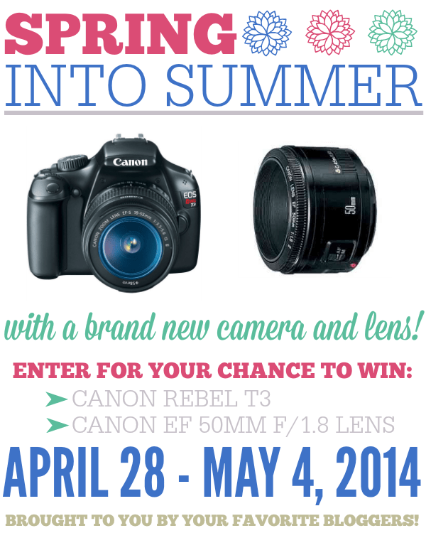 Spring into Summer Camera Giveaway - Canon Rebel T3 + 50mm Lens
