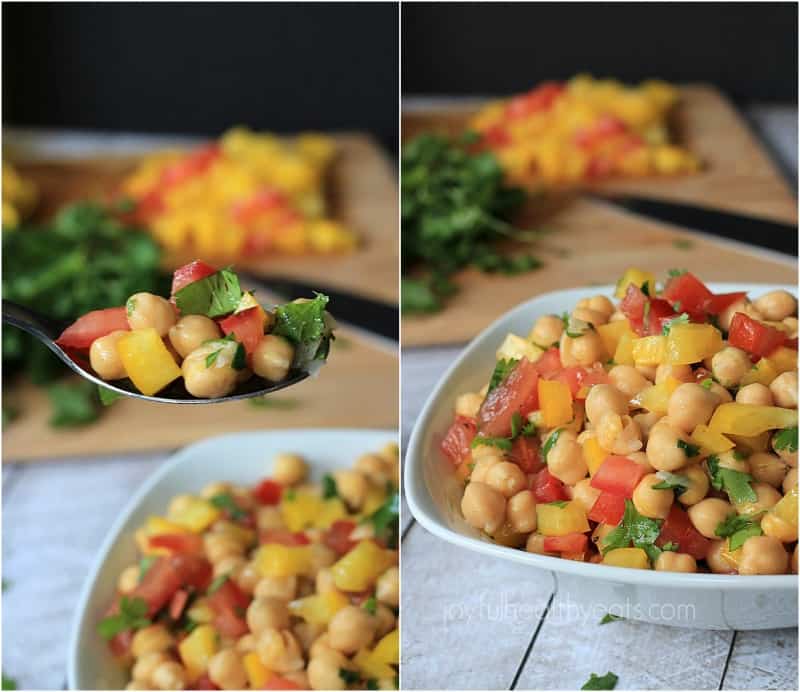 Tex-Mex Chickpea Salad #sidedishes #glutenfree #summer #healthyrecipes #vegetarian #garbanzobeans