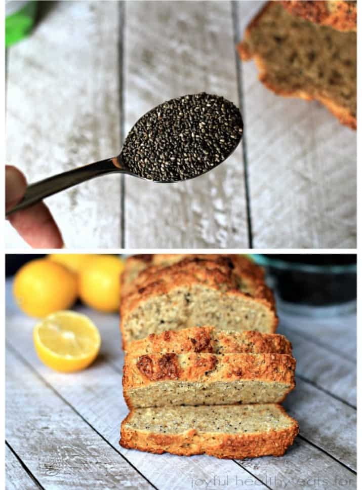Whole Wheat Lemon Poppyseed Bread with Chia Seeds | www.joyfulhealthyeats.com | #bread #lemon #poppyseed #chiaseeds #breakfast