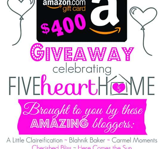 Five Heart Home First Blogiversary Giveaway