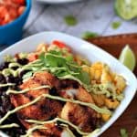 Grilled Tilapia Bowls with Chipotle Avocado Crema #quinoa #tilapiarecipes #avocado #texmex #seafood #chipotle