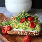 Mashed Avocado Goat Cheese Sandwich with Roasted Cherry Tomatoes_1