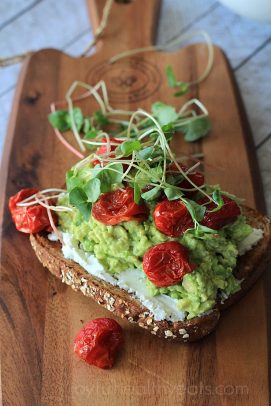 Image of an Mashed Avocado Goat Cheese Sandwich