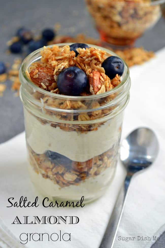 Salted Caramel Almond Granola | www.joyfulhealthyeats.com | #Healthy #Breakfast #Granola #Recipes #SaltedCaramel