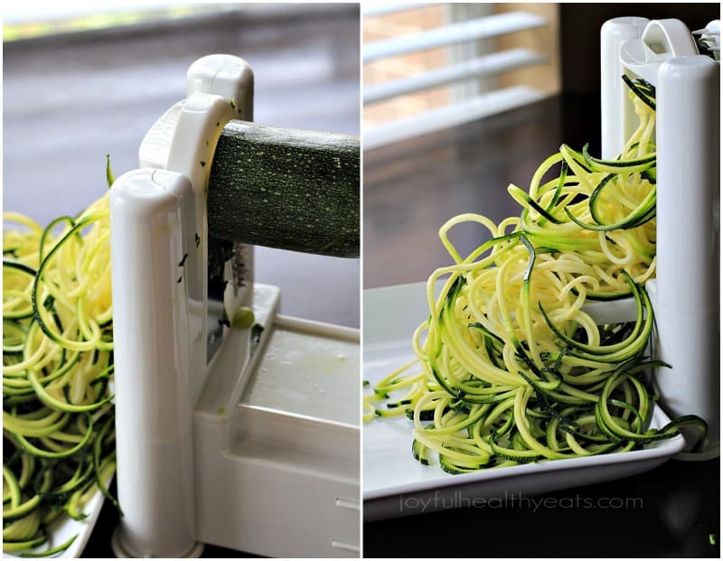 A healthy 30 minute meal that is Gluten Free & Paleo ... Zucchini Noodles w/ Meat Mushroom Tomato Sauce | www.joyfulhealthyeats.com