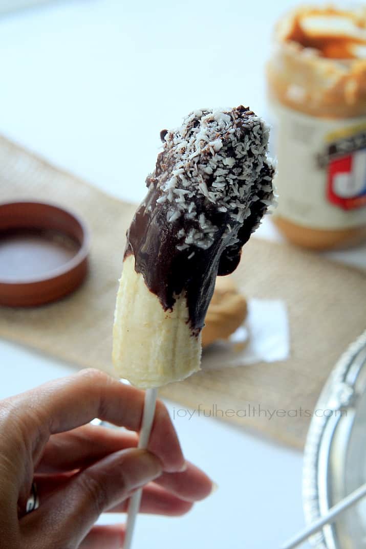 Cool down this summer with these healthy Chocolate Peanut Butter Popsicles with Coconut | www.joyfulhealthyeats .com