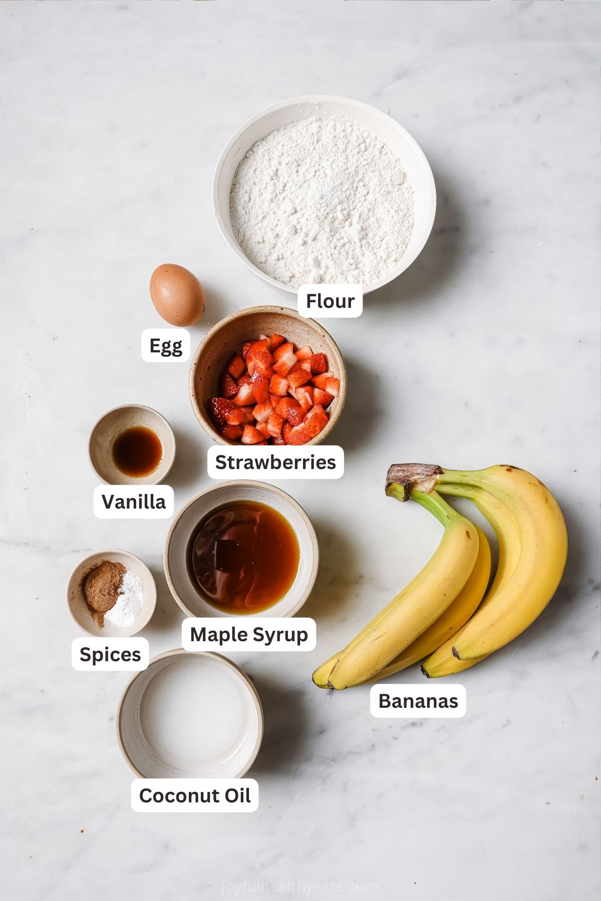 Ingredients for strawberry banana ،ins.