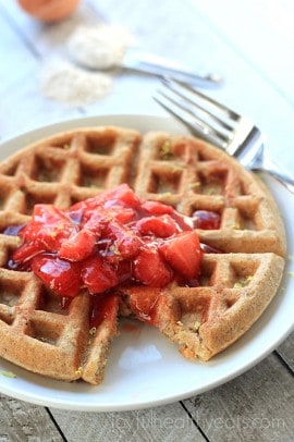 Whole Wheat Oatmeal Waffles with Strawberry Compote_7