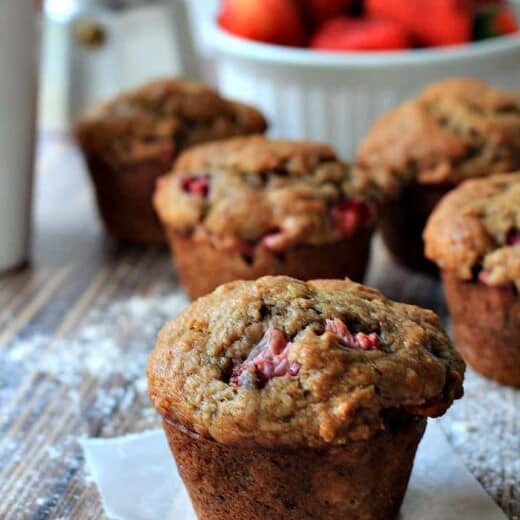 Whole Wheat Strawberry Banana Muffins | Healthy & Easy Muffin Recipes