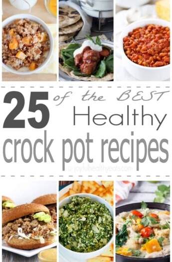 A Collage of Six Healthy Crock Pot Dishes