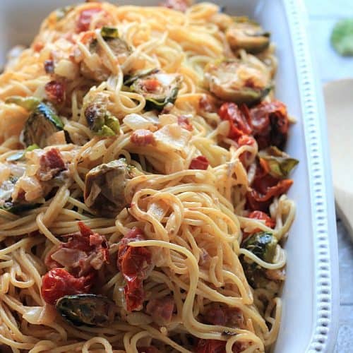 Pancetta Pasta with Goat Cheese Sauce Italian Pasta Dish