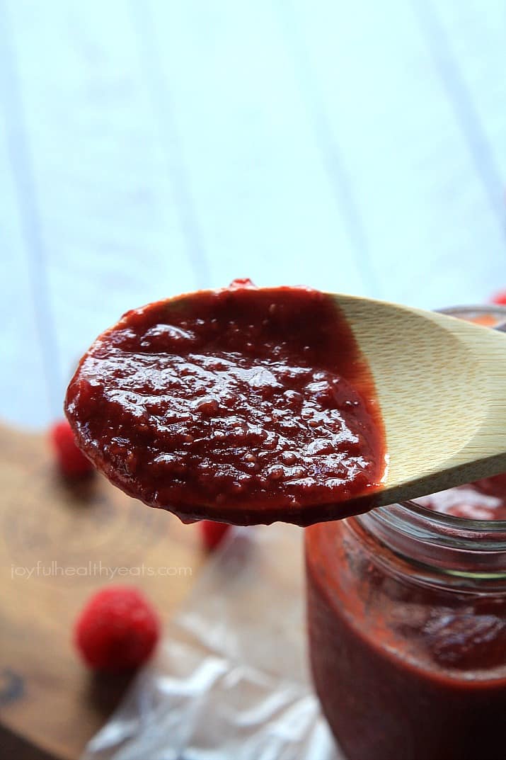 Image of Raspberry Chipotle BBQ Sauce on a Spoon