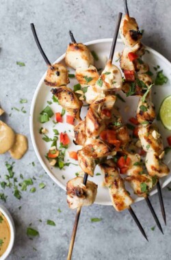 Image of Grilled Sesame Lime Chicken with Spicy Thai Peanut Sauce