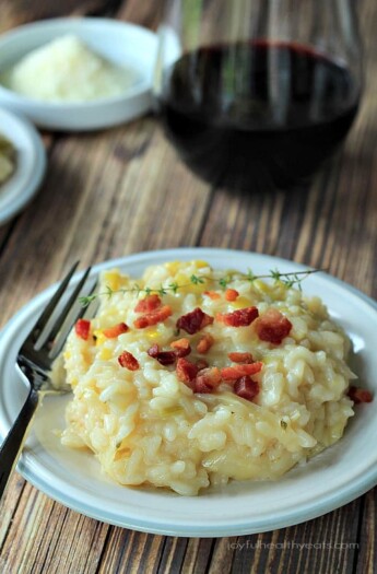 Creamy Leek Risotto with Crispy Pancetta, it's easier than you think. | www.joyfulhealthyeats.com #comfortfood #recipes #italian #vegetables