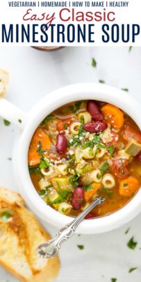 pinterest collage for easy classic minestrone soup