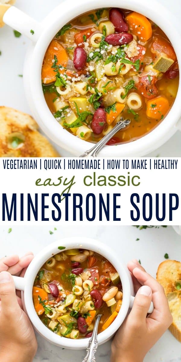 pinterest collage for easy classic minestrone soup