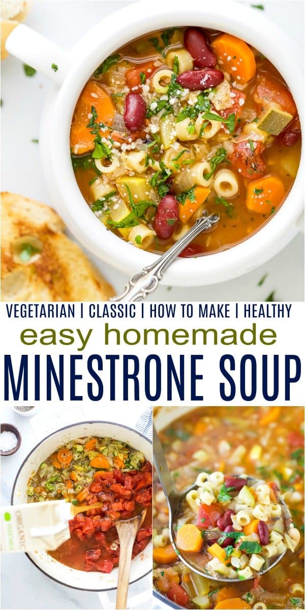 pinterest collage for easy classic minestrone soup