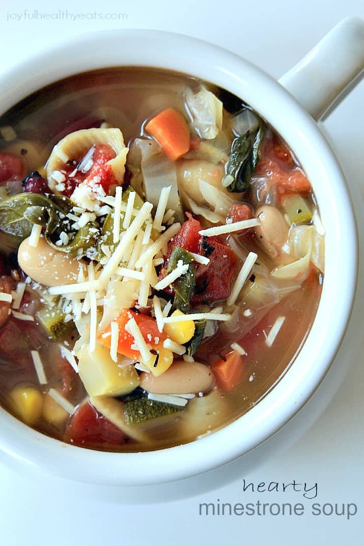 A Mug Filled with Minestrone Soup