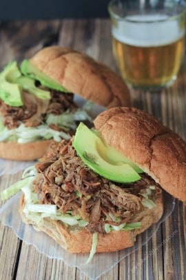 Honey Balsamic Pulled Pork Sandwiches ... the ultimate game day food! |www.joyfulhealthyeats.com #crockpot