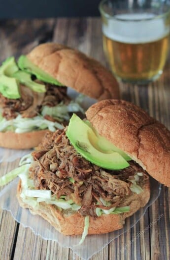 Honey Balsamic Pulled Pork Sandwiches ... the ultimate game day food! |www.joyfulhealthyeats.com #crockpot