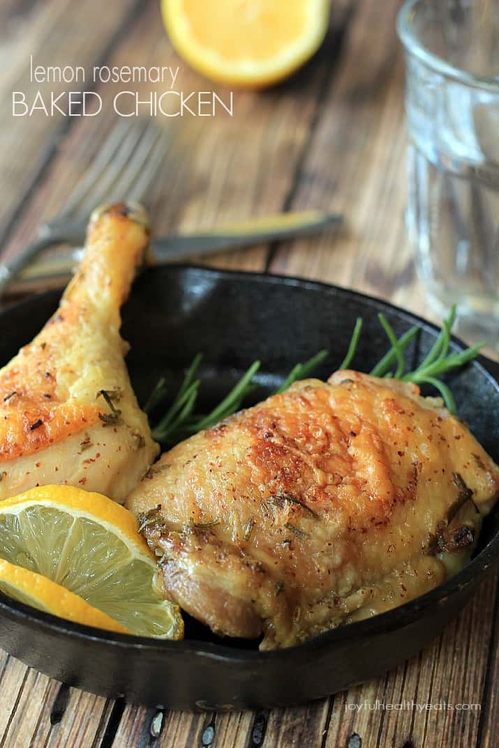 Lemon Rosemary Baked Chicken, full of fresh flavors and done in minutes! | www.joyfulhealthyeats.com