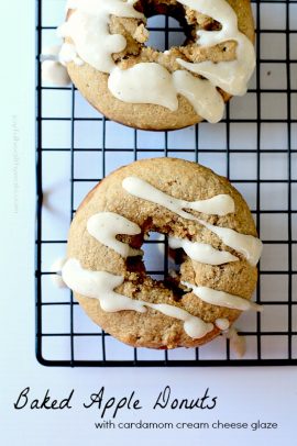 Baked Apple Donuts with Cardamom Cream Cheese Glaze.