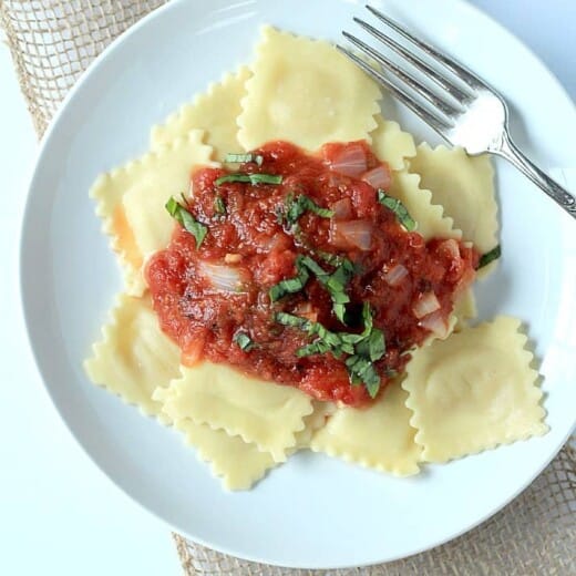 Image of Four Cheese Ravioli with Homemade Marinara Sauce