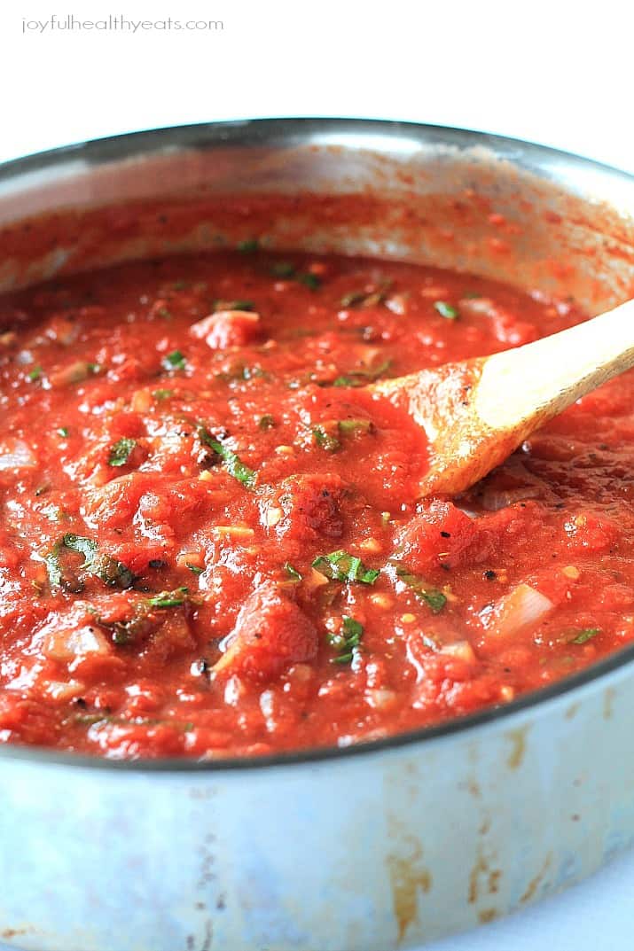 Homemade Marinara Sauce in a pot