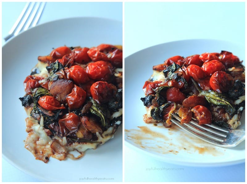 Portobello Mushroom Pizza with Sautéed Balsamic Vegetables, crazy good & healthy! | www.joyfulhealthyeats.com #vegetarian #glutenfree