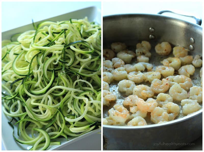 Healthy never tasted so good with this Shrimp Scampi & Zucchini Noodles, made in less than 30 minutes. | www.joyfulhealthyeats.com #paleo #glutenfree