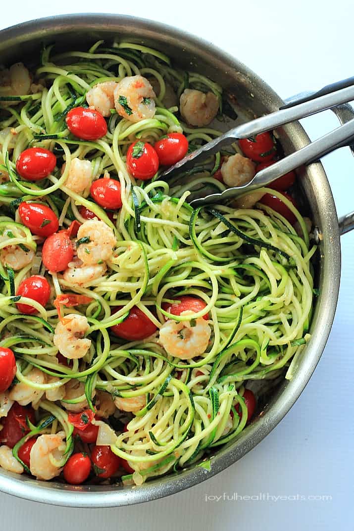 Shrimp Scampi With Zucchini Noodles Easy Gluten Free Pasta Recipe