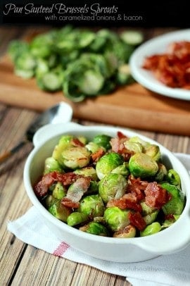 Pan Sauted Brussels Sprouts with Caramelized Onions & Bacon_41