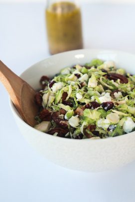 Shaved Brussels Sprouts Harvest Salad with Hard Apple Cider Vinaigrette