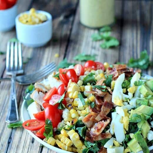 Image of a Southwestern Cobb Salad with Creamy Poblano Dressing