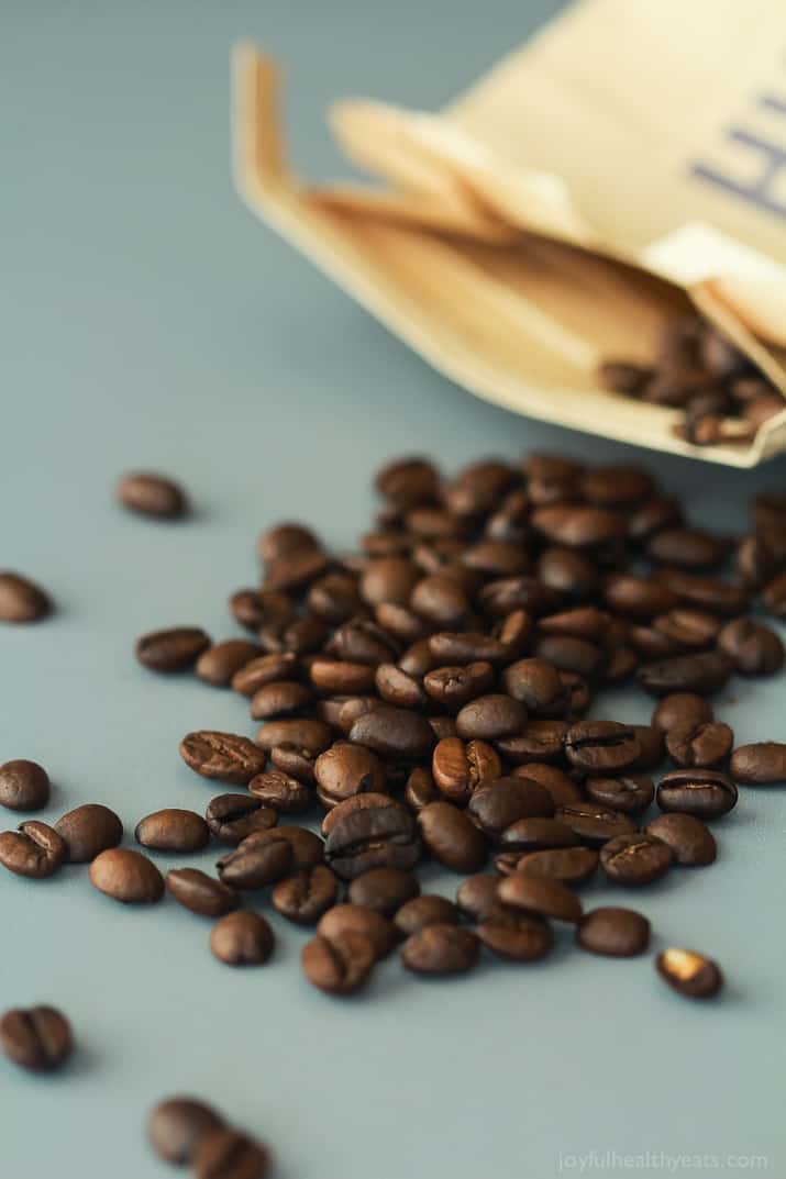 Espresso Beans Pouring Out of the Package